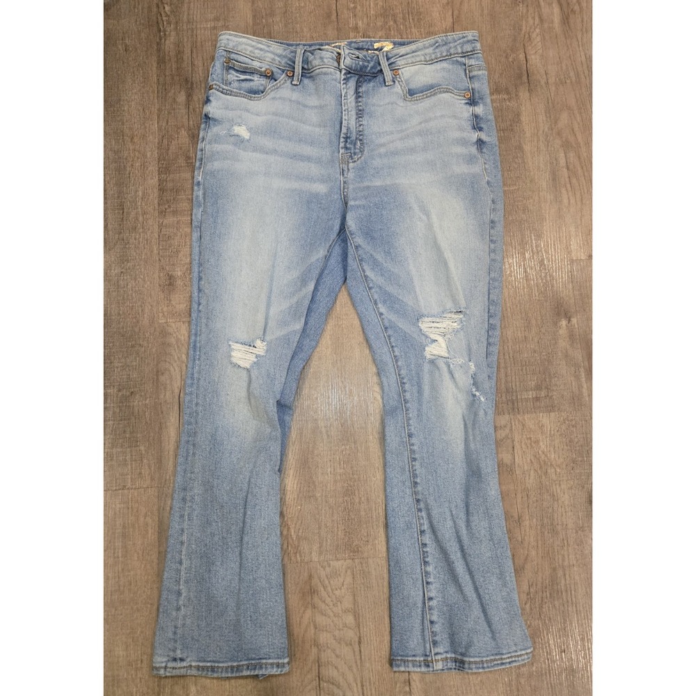 Seven7 Women's High Rise Fashion Jeans Affirmation Size 8 Distressed Cropped